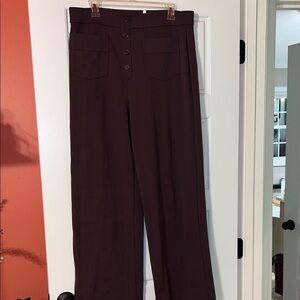 HALARA Deep Burgundy Wide Leg Pants